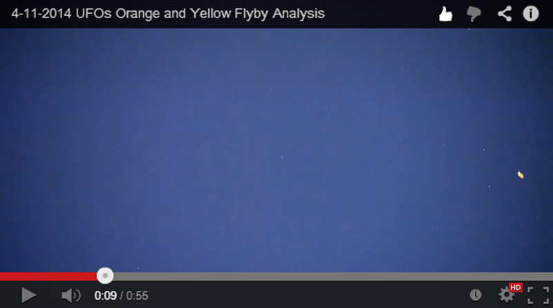 4-11-2014 UFOs Orange and Yellow Flyby Analysis